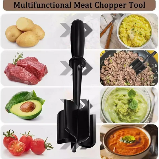Plastic Meatchopper Handheld Meat Chopper Cooking Scraper Minced Meat Chopper Mixing Shovel