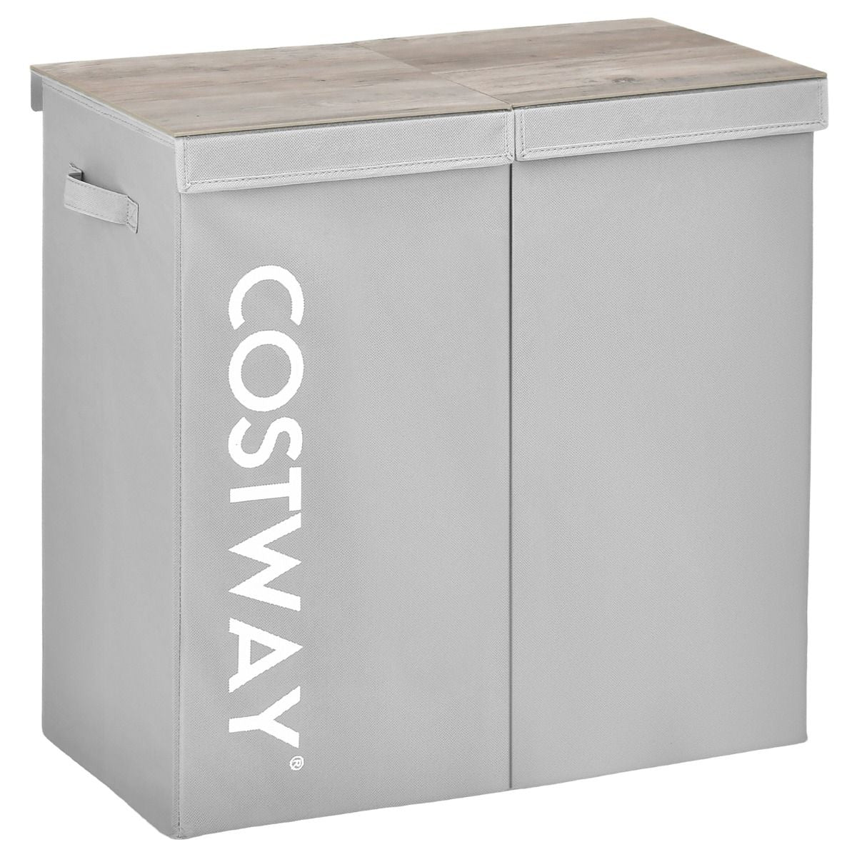 Cesto Portabiancheria Da 115L Con Coperchio 2 Scomparti, Portabiancheria Sporca in Tessuto per Lavanderia