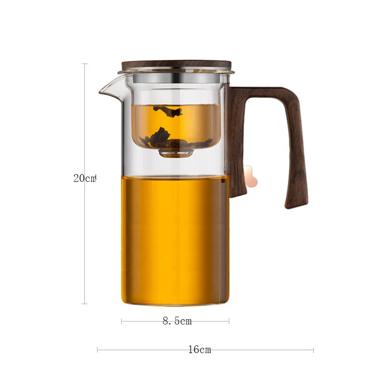 One Click Magnetic Switch Heat Resistant Glass Teapot with Stainless Steel Tea Strainer Infuser Flower Kettle KungFu Teaware Set