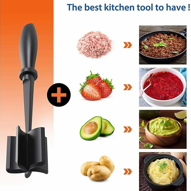 Plastic Meatchopper Handheld Meat Chopper Cooking Scraper Minced Meat Chopper Mixing Shovel