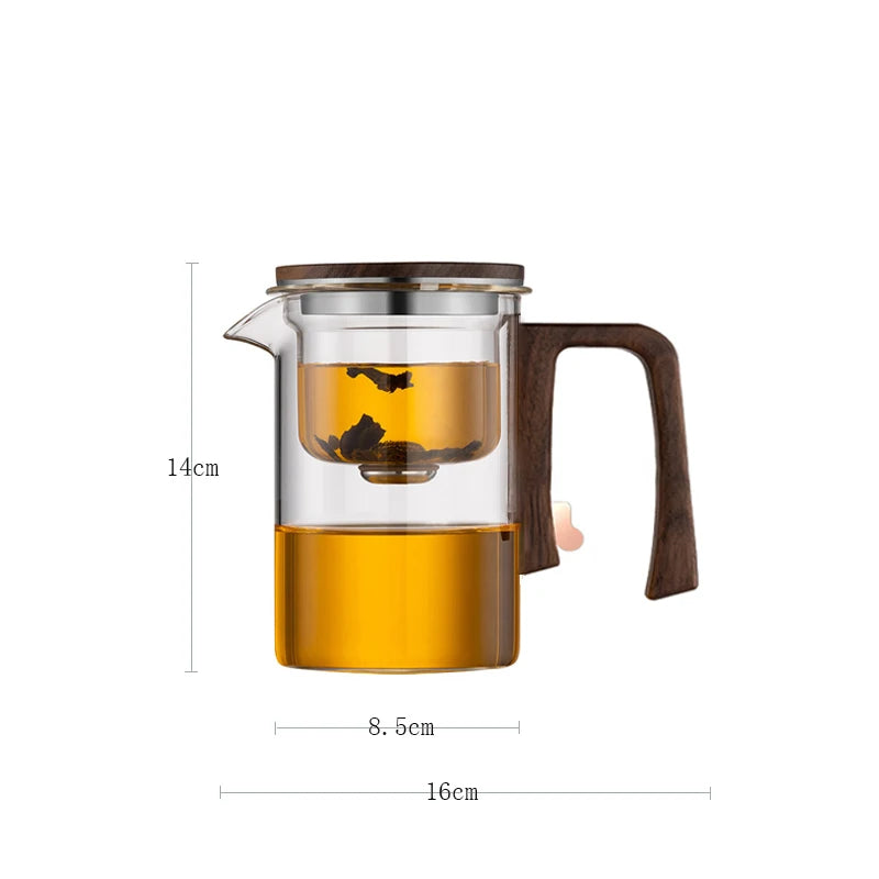One Click Magnetic Switch Heat Resistant Glass Teapot with Stainless Steel Tea Strainer Infuser Flower Kettle KungFu Teaware Set