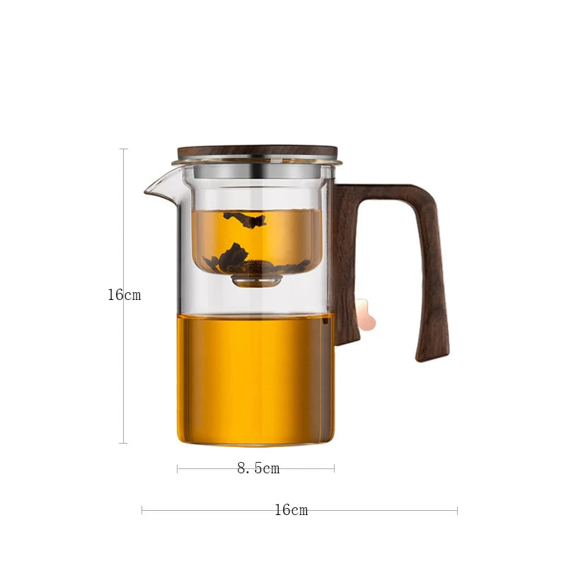 One Click Magnetic Switch Heat Resistant Glass Teapot with Stainless Steel Tea Strainer Infuser Flower Kettle KungFu Teaware Set