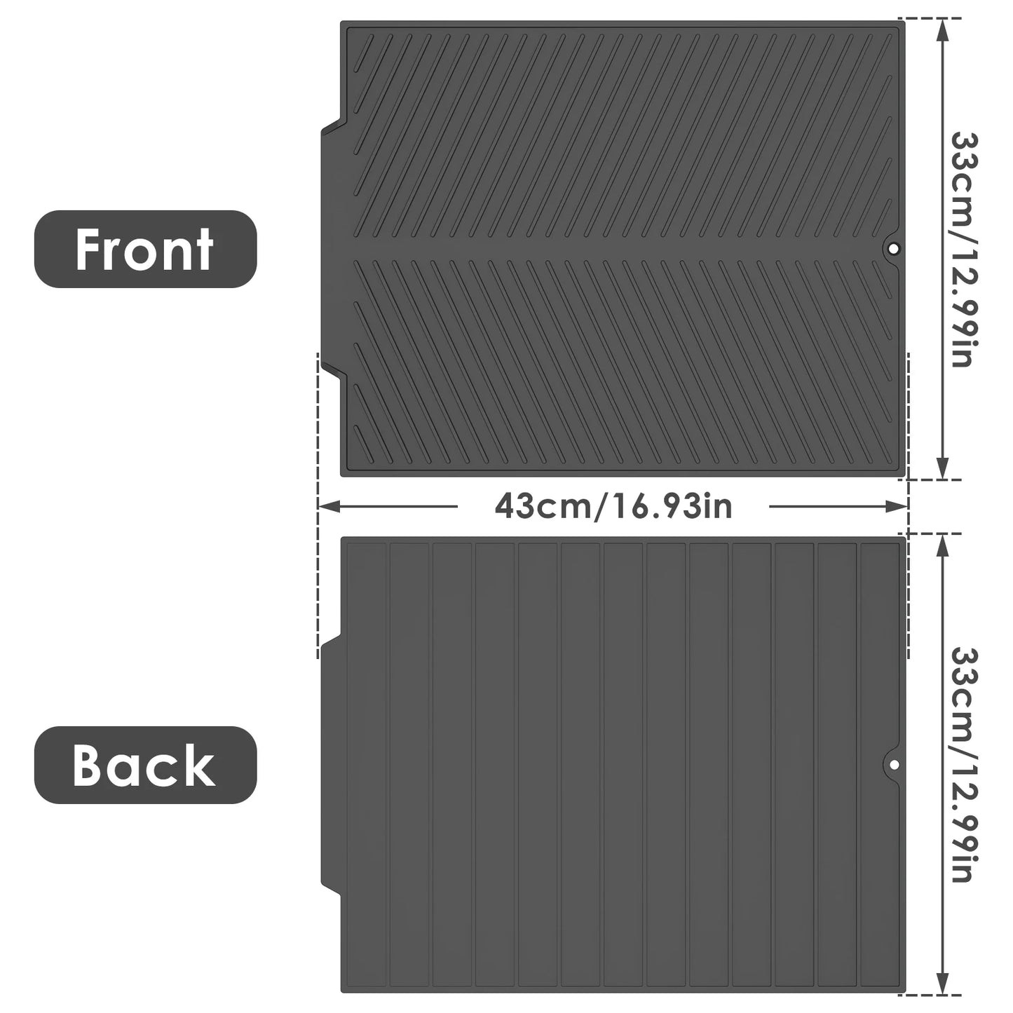 Dish Drying Mat Ultra Absorbent Silicone Dish Drying Mats Non-Slip Fast Drying Draining Mat Heat Resistant Folding Dish Pad